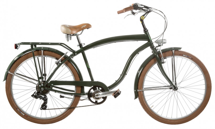 bicicletta donna cruiser nero e verde scuro cerchi 26